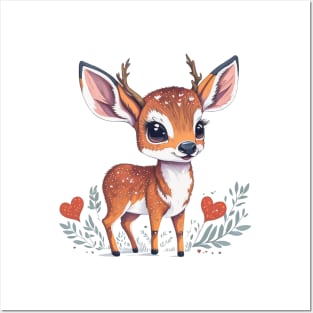 Minimal Cute Baby Deer Posters and Art